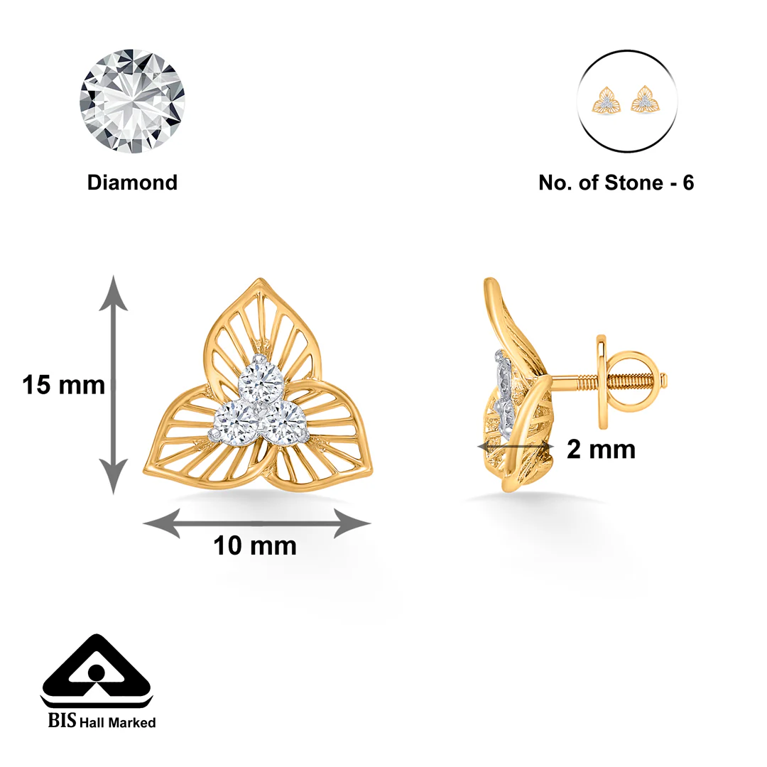 Canopy Glow Gold Stud Earring For Women - Image 5