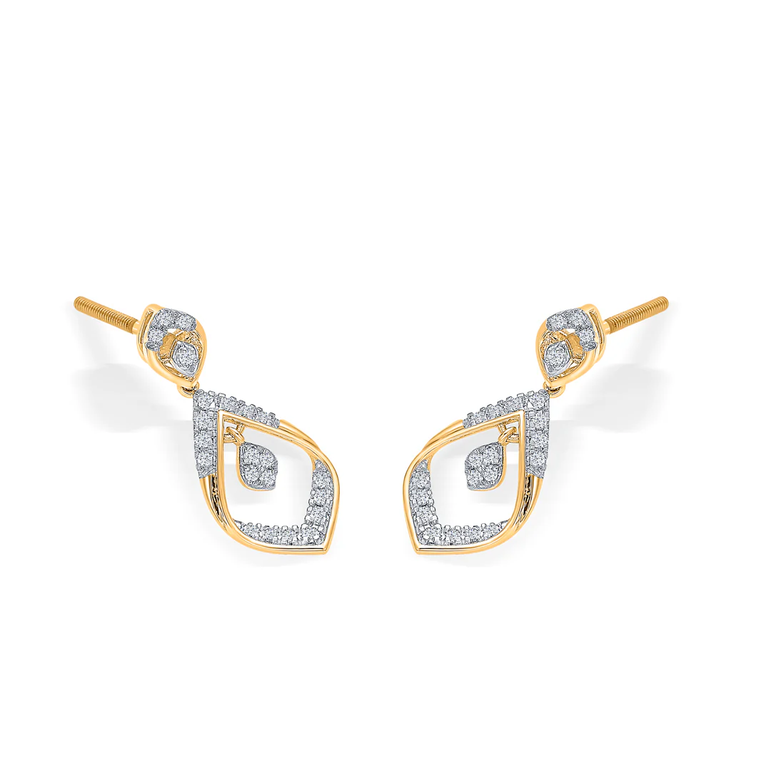 Celestia Gold & Diamond Drops & Dangler Earring For Women - Image 4
