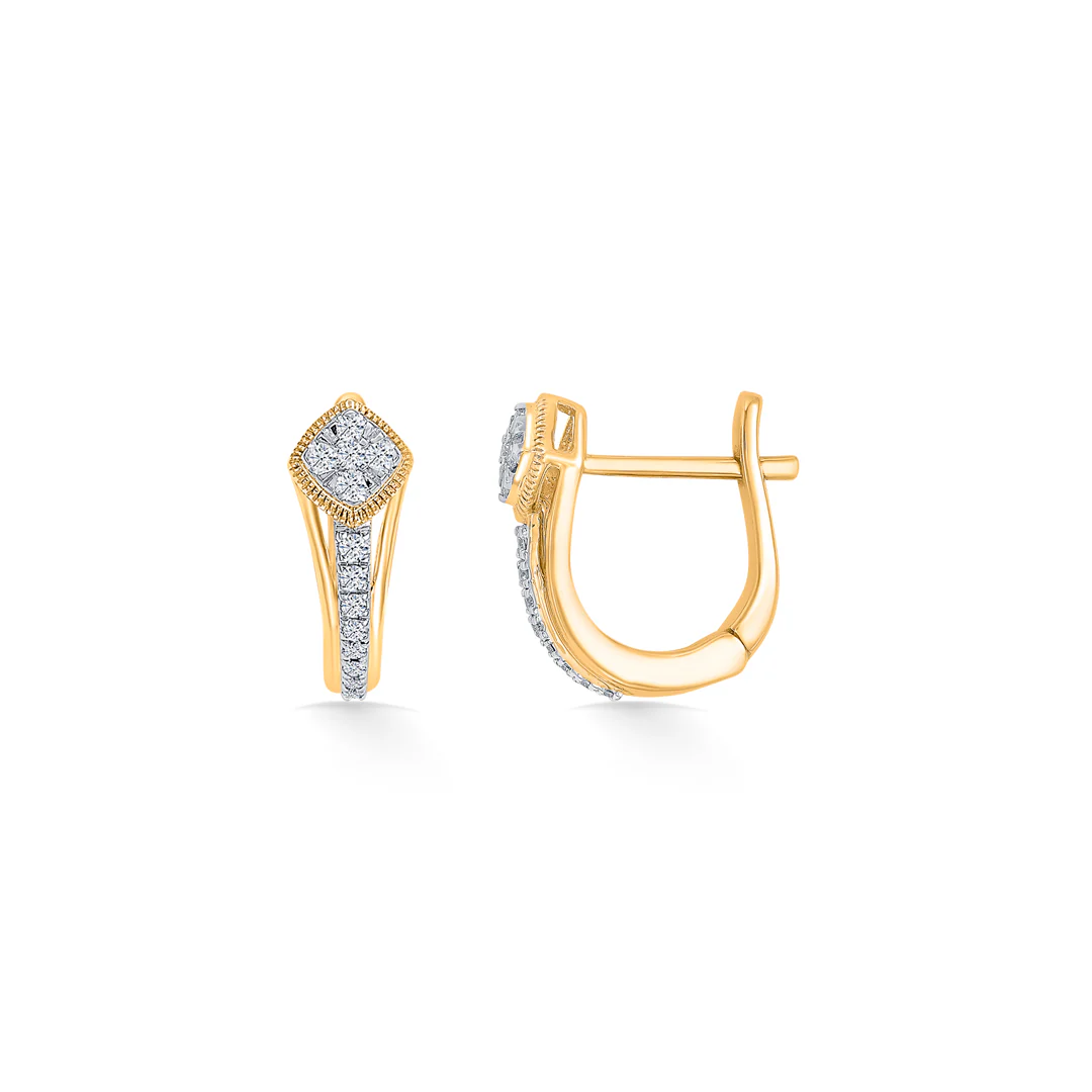 Celestia Gold & Diamond Hoops & Huggies Earring For Women - Image 3