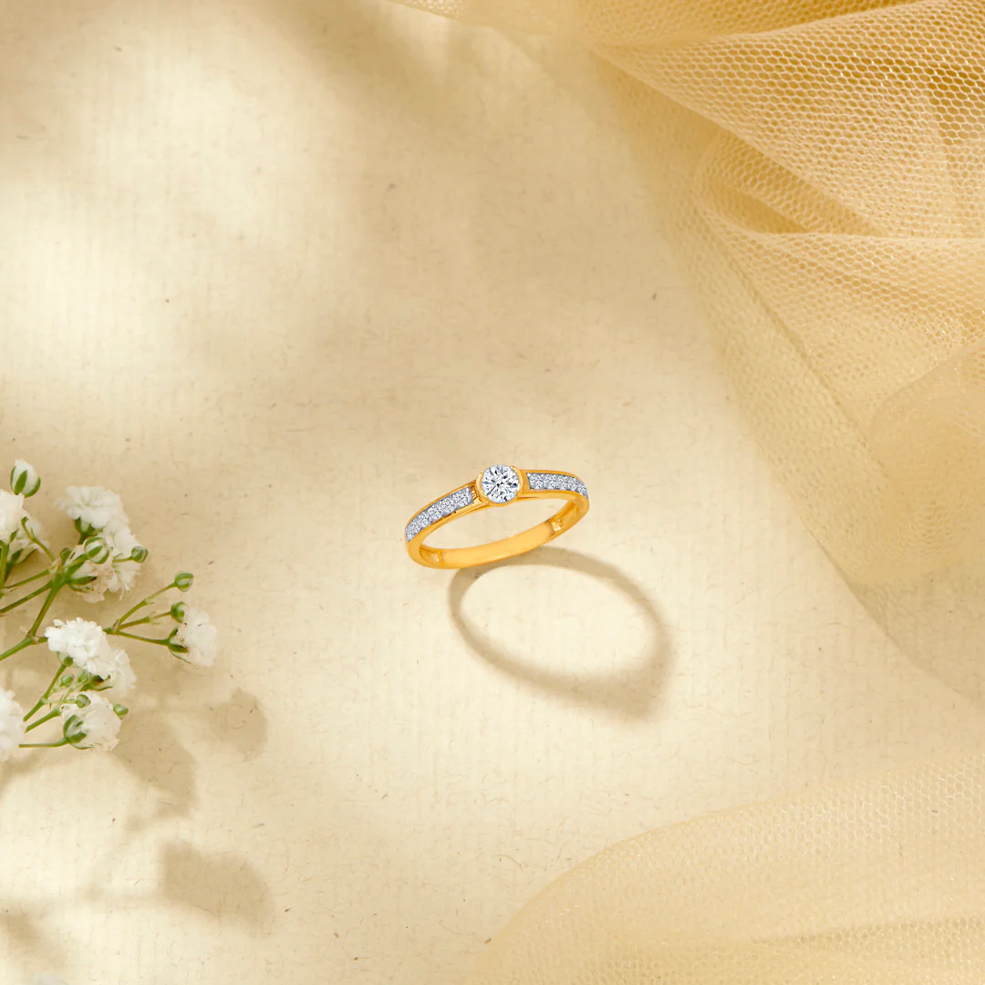 Celestial Dusk Gold Engagement Ring For Women