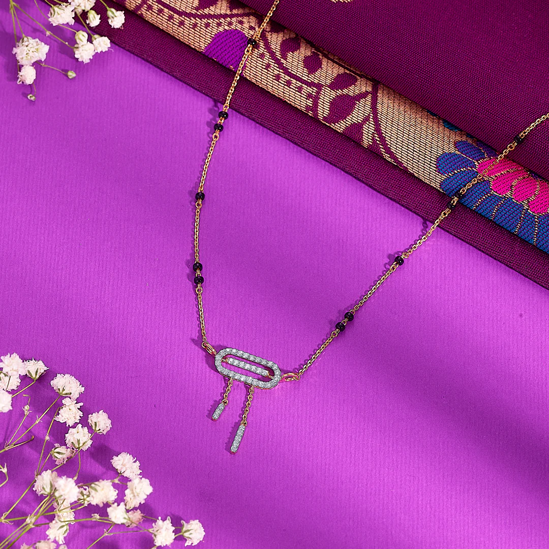 Celestial Gold & Diamond Modern Mangalsutra For Women