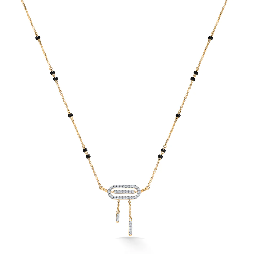 Celestial Gold & Diamond Modern Mangalsutra For Women - Image 3