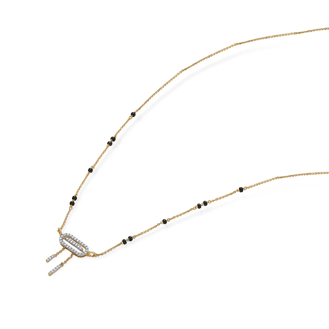Celestial Gold & Diamond Modern Mangalsutra For Women - Image 4
