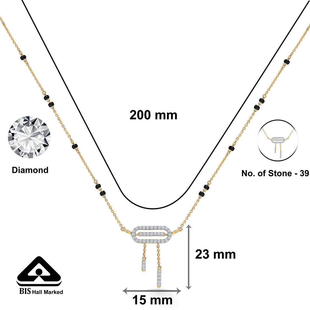 Celestial Gold & Diamond Modern Mangalsutra For Women - Image 5