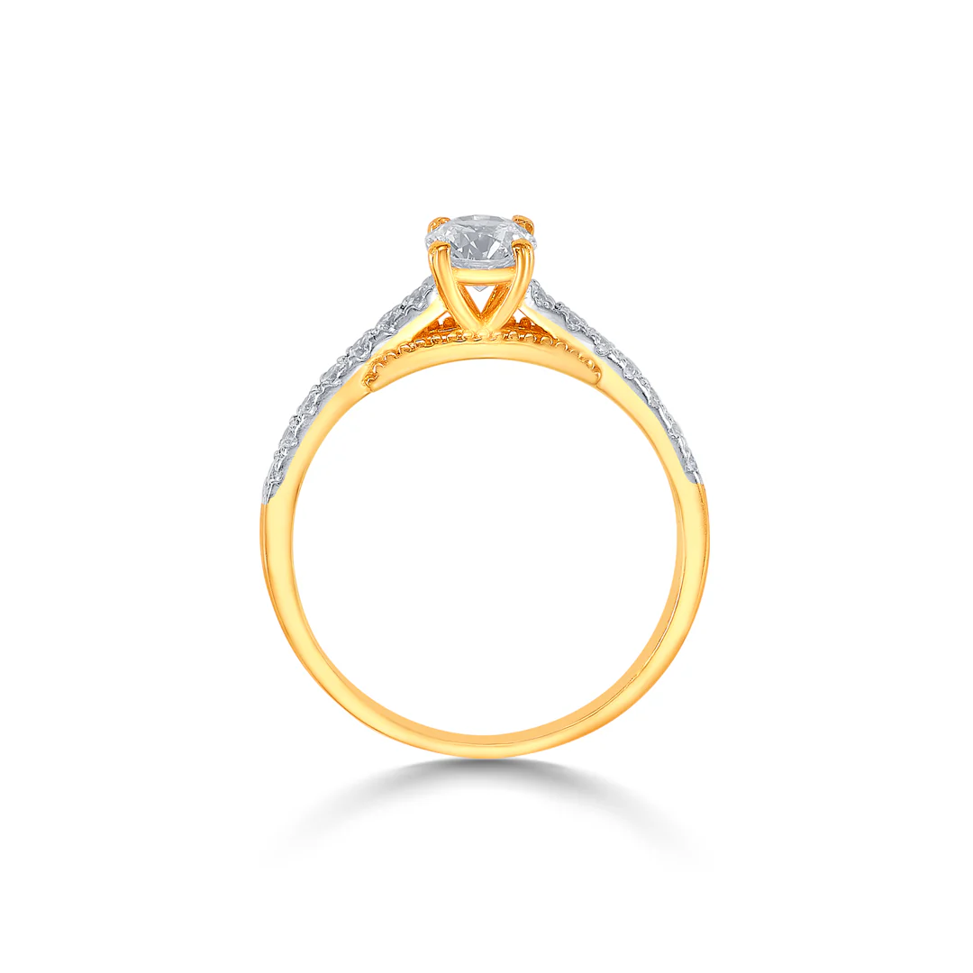 Celestial Spark Gold Engagement Ring For Women - Image 4