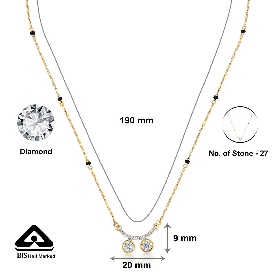 Celestial Wati Gold & Diamond Modern Mangalsutra for Women - Image 2