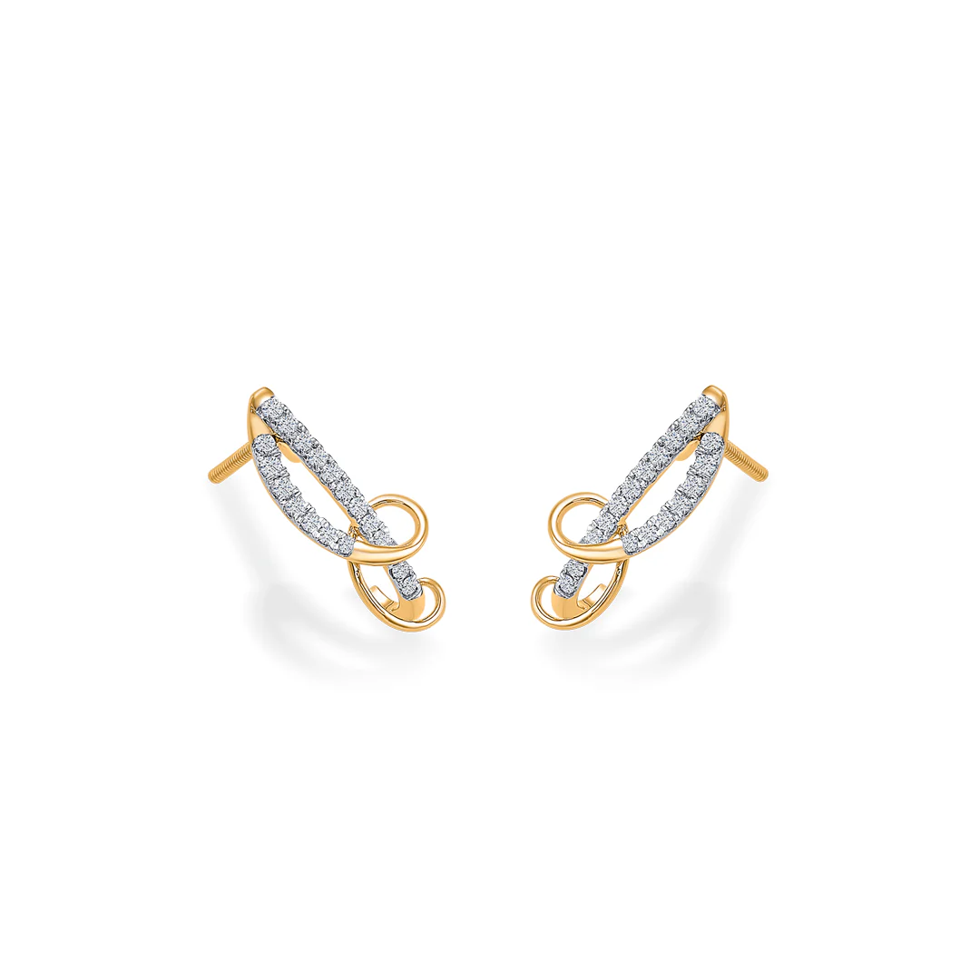 Charm Gold & Diamond Hoops & Huggies Earring For Women - Image 3