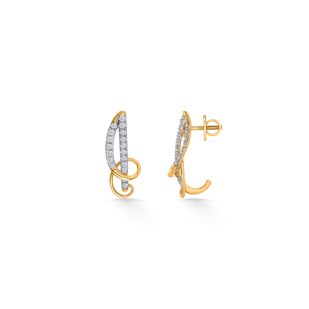Charm Gold & Diamond Hoops & Huggies Earring For Women - Image 4