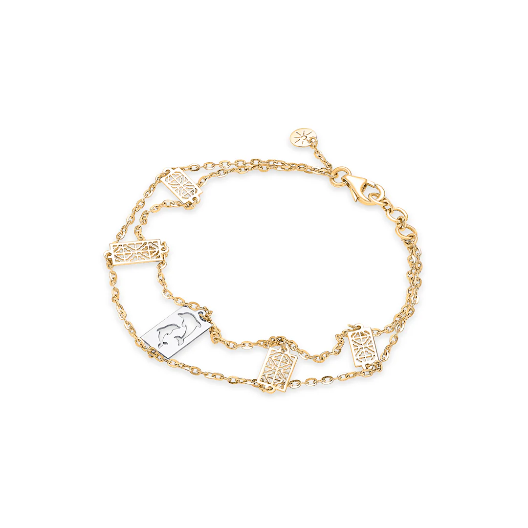 Charm Mosaic Gold Flexible Bracelet - Image 2
