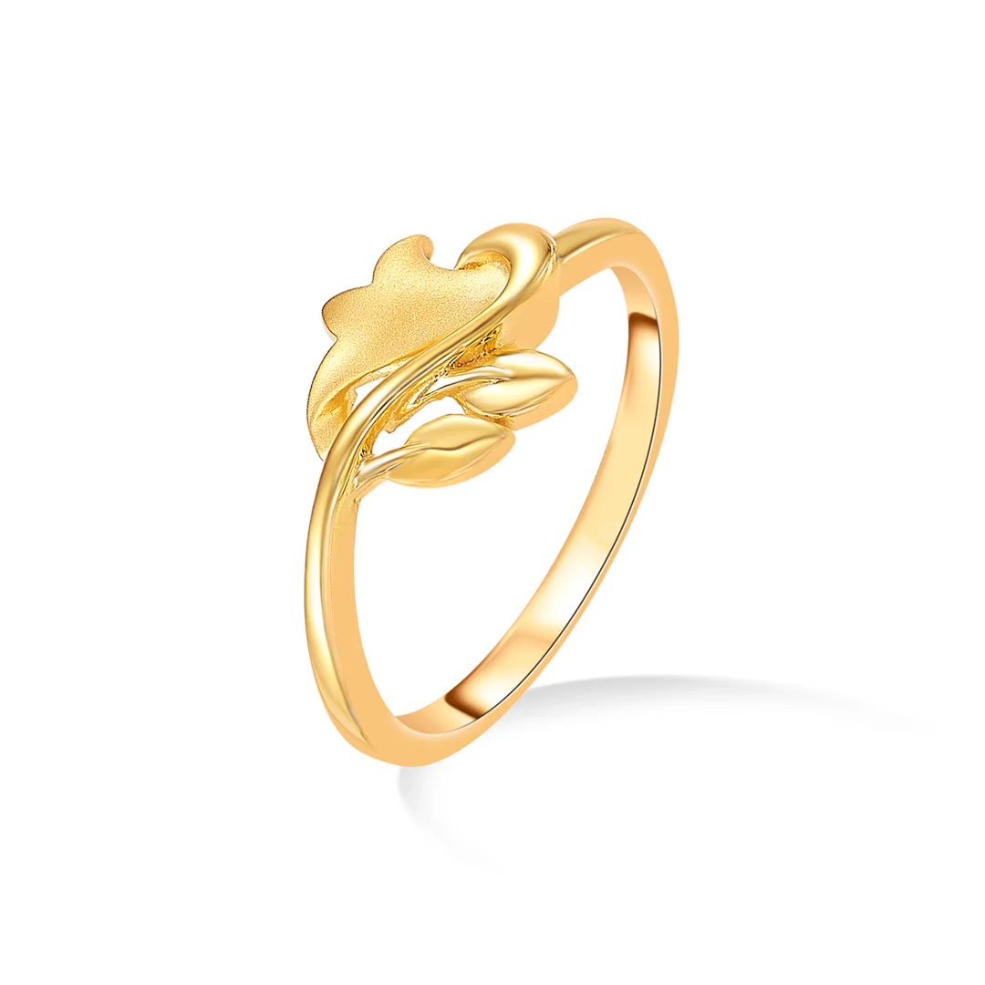 Cherry Blossom Gold Casual Ring For Women - Image 3