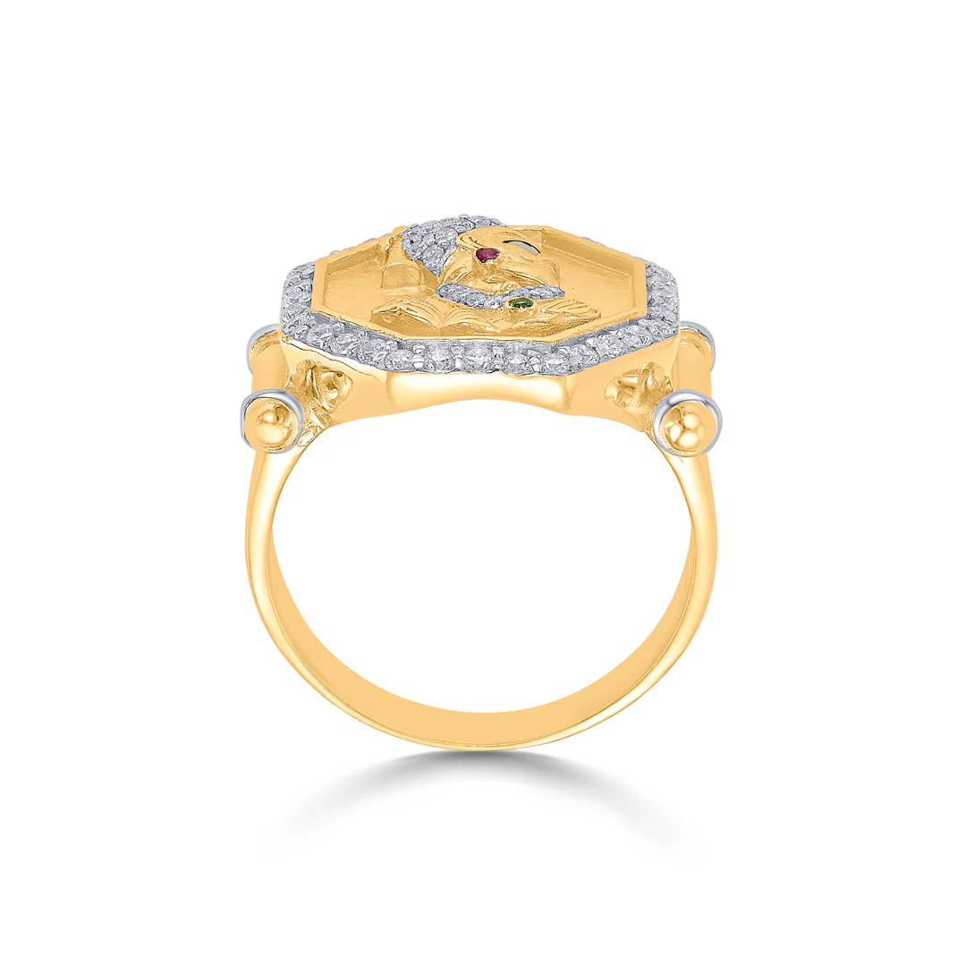 Chhatrapati Yellow Gold Men's Ring - Image 4