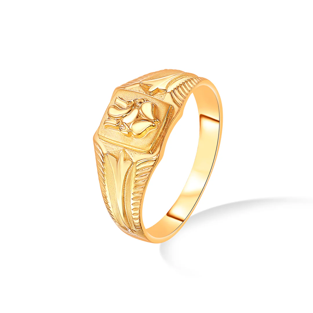 Chitamani Ganesha Yellow Gold Men's Ring - Image 3