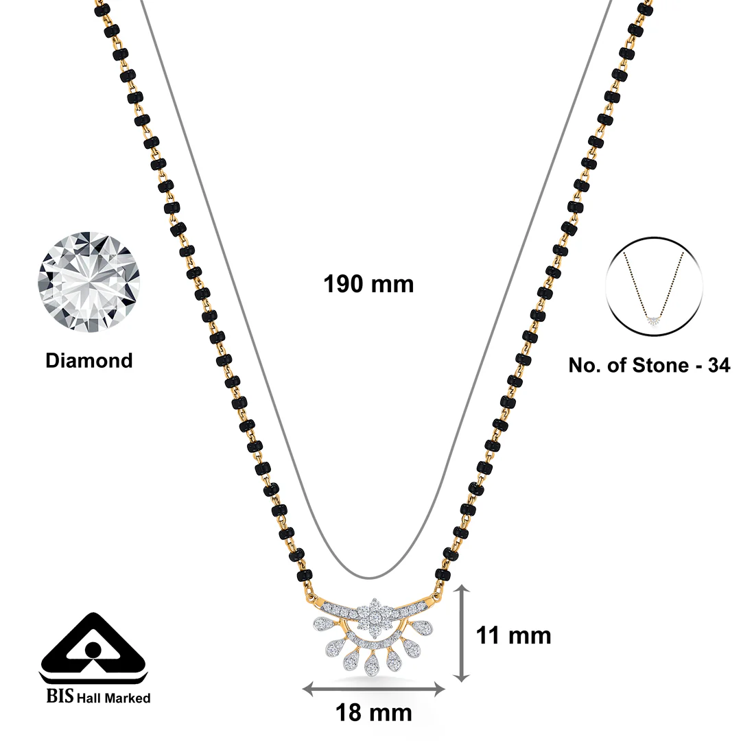 Circa Grace Gold & Diamond Modern Mangalsutra for Women - Image 2