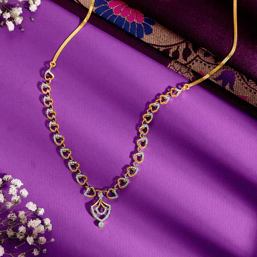 Circle Muse Gold & Diamond Short Necklace