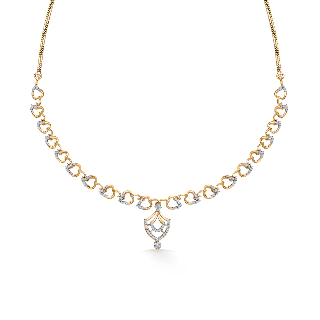 Circle Muse Gold & Diamond Short Necklace - Image 2