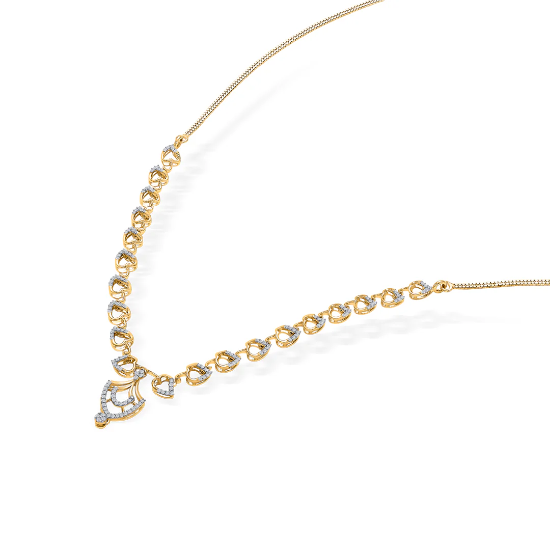 Circle Muse Gold & Diamond Short Necklace - Image 3