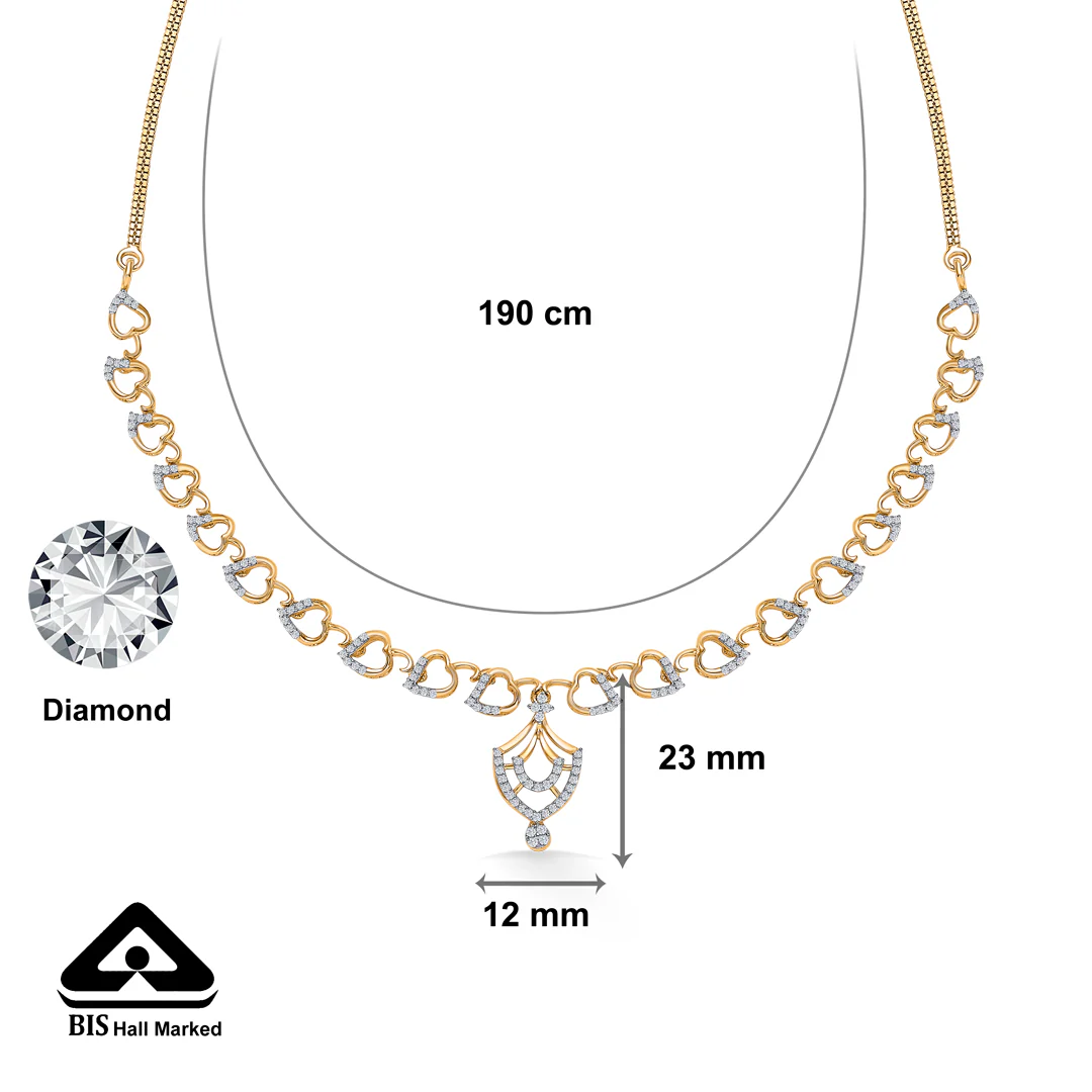 Circle Muse Gold & Diamond Short Necklace - Image 4