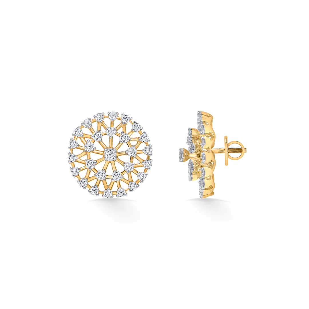 Circlet Gold & Diamond Stud Earring For Women - Image 3
