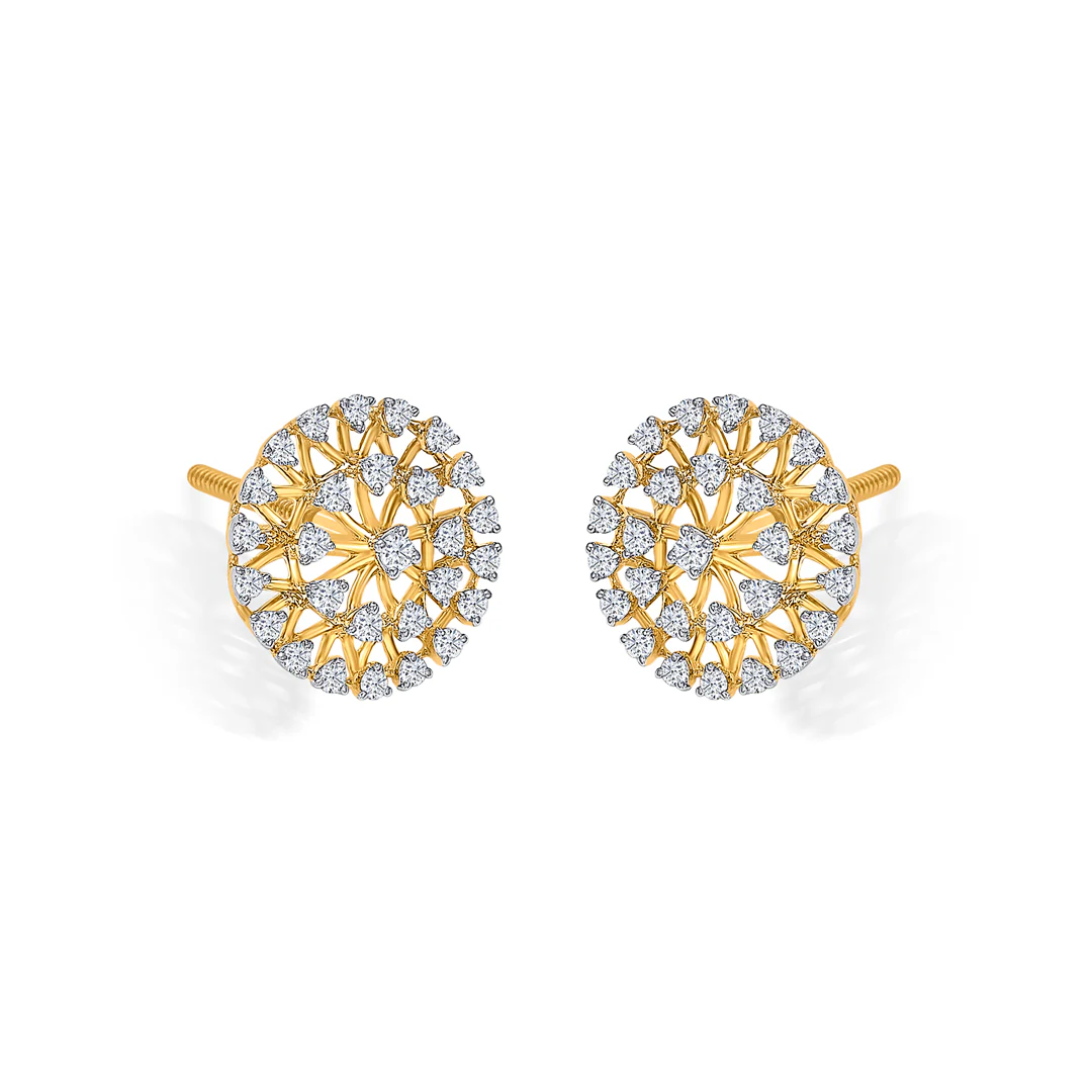Circlet Gold & Diamond Stud Earring For Women - Image 4
