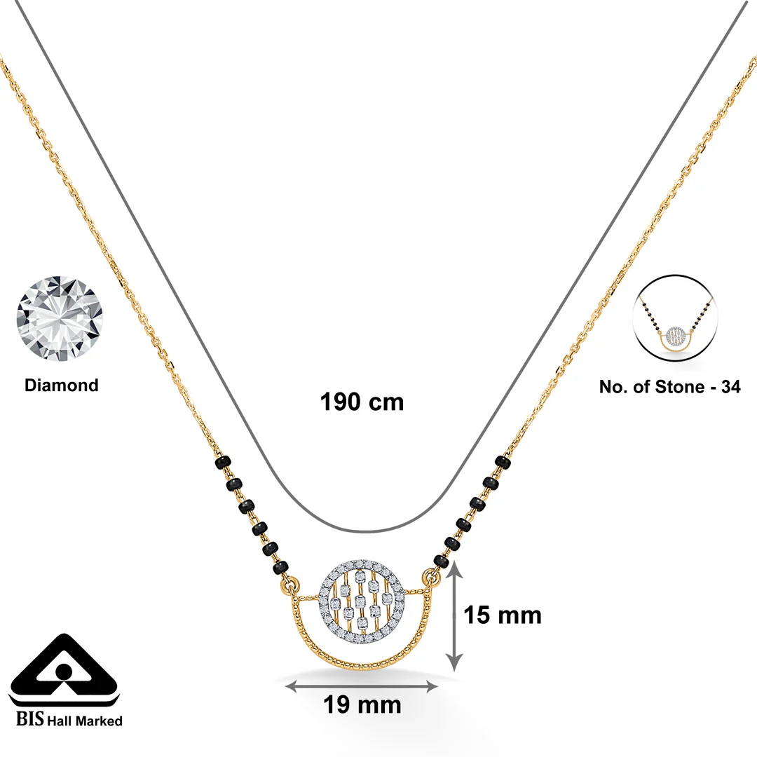 Cirque Bond Gold & Diamond Modern Mangalsutra For Women - Image 5