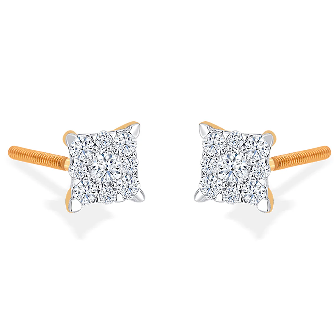 Clarion Dews Gold & Diamond Stud Earring - Image 2
