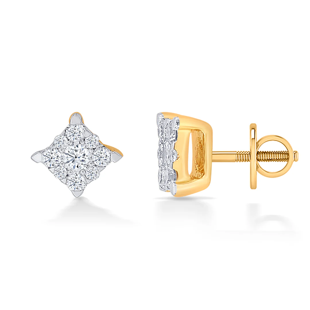 Clarion Dews Gold & Diamond Stud Earring - Image 3