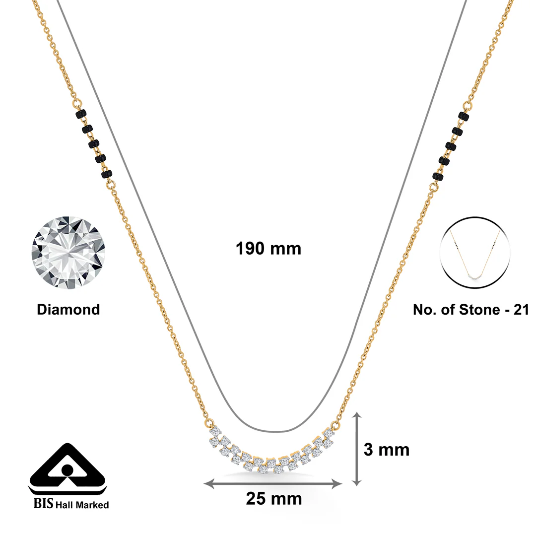 Classic Curve Gold & Diamond Modern Mangalsutra for Women - Image 2