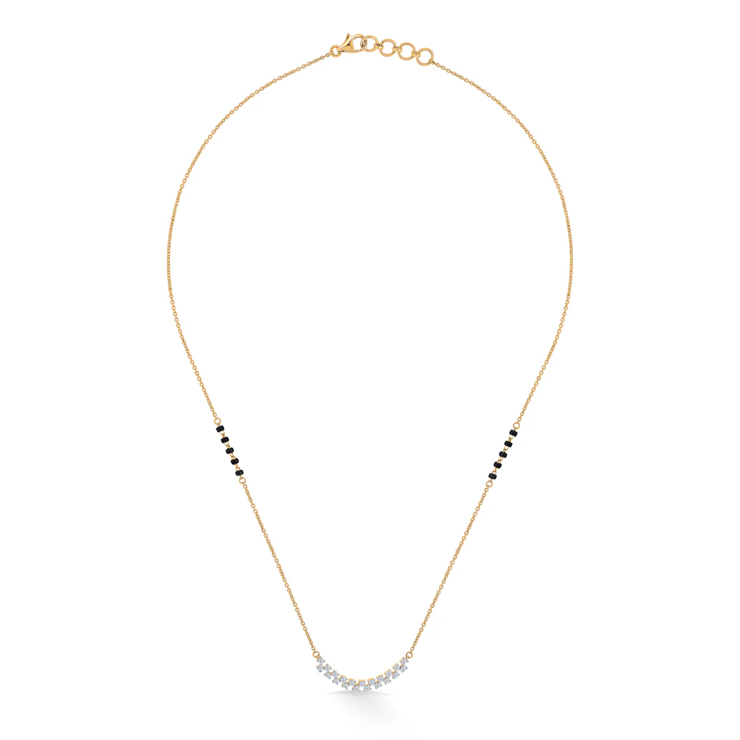 Classic Curve Gold & Diamond Modern Mangalsutra for Women - Image 3