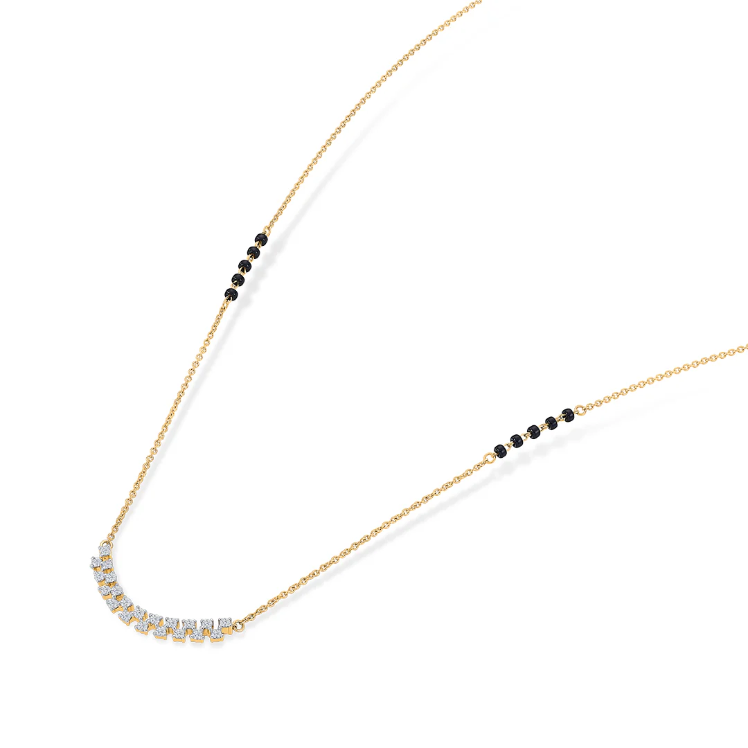 Classic Curve Gold & Diamond Modern Mangalsutra for Women - Image 4