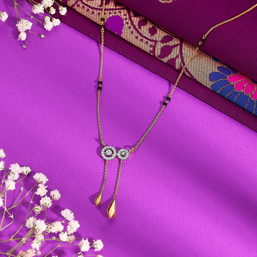 Classic Gold & Diamond Modern Mangalsutra For Women
