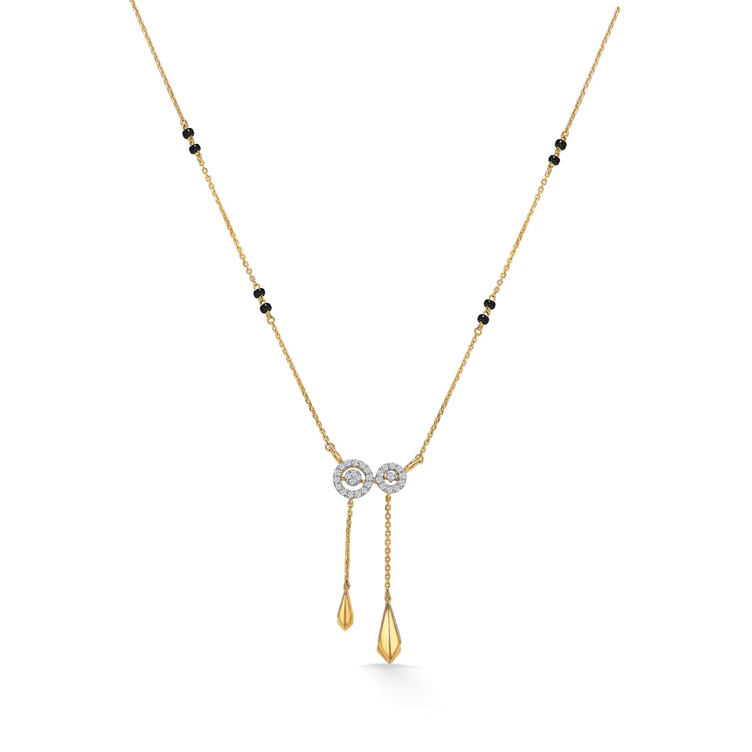 Classic Gold & Diamond Modern Mangalsutra For Women - Image 3