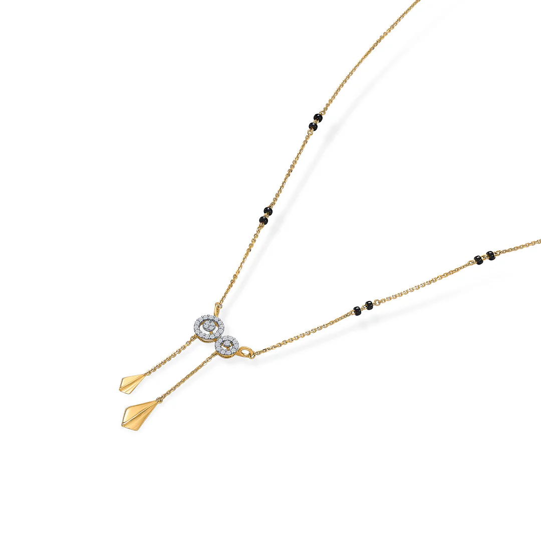 Classic Gold & Diamond Modern Mangalsutra For Women - Image 4