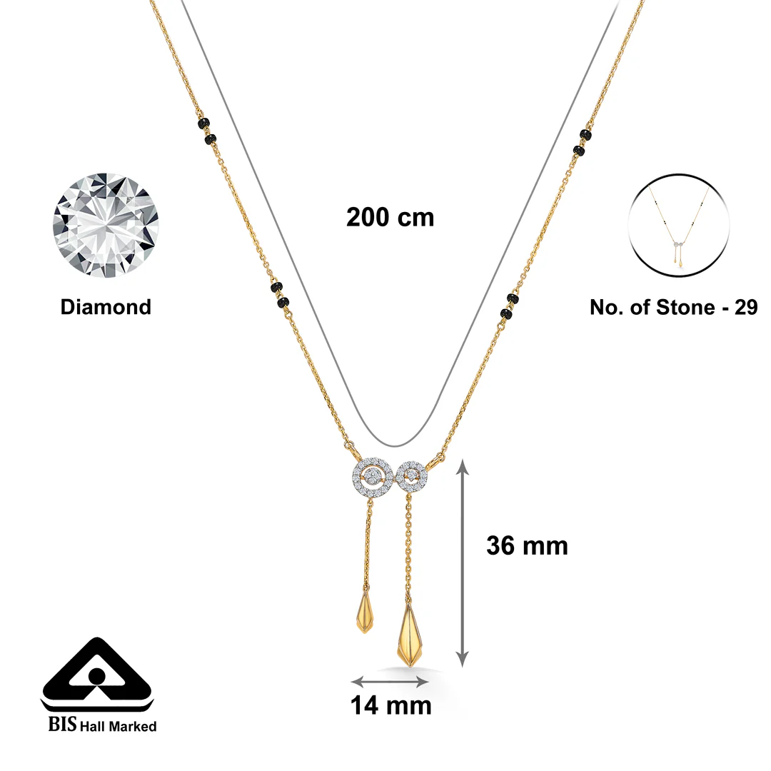 Classic Gold & Diamond Modern Mangalsutra For Women - Image 5