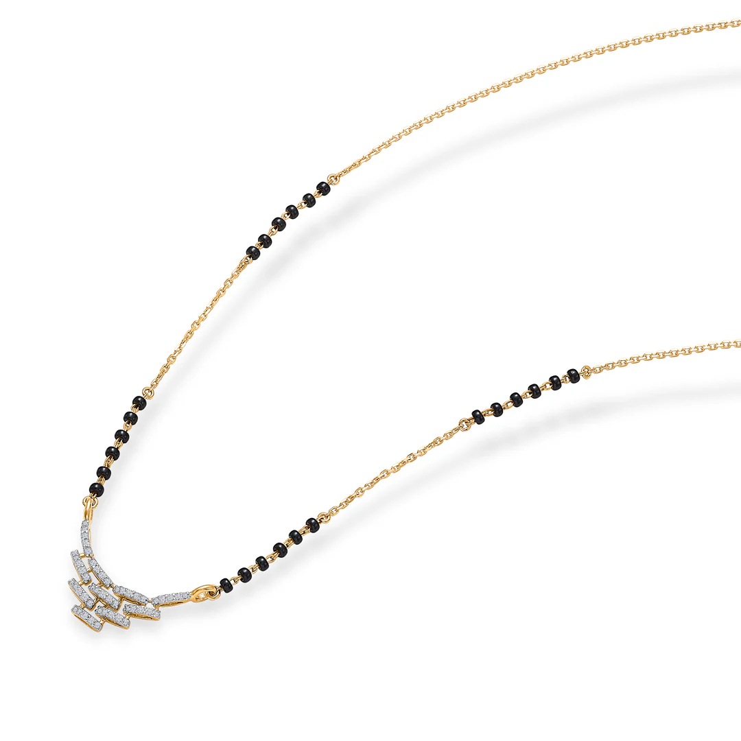 Classic Grace Gold & Diamond Modern Mangalsutra For Women - Image 3