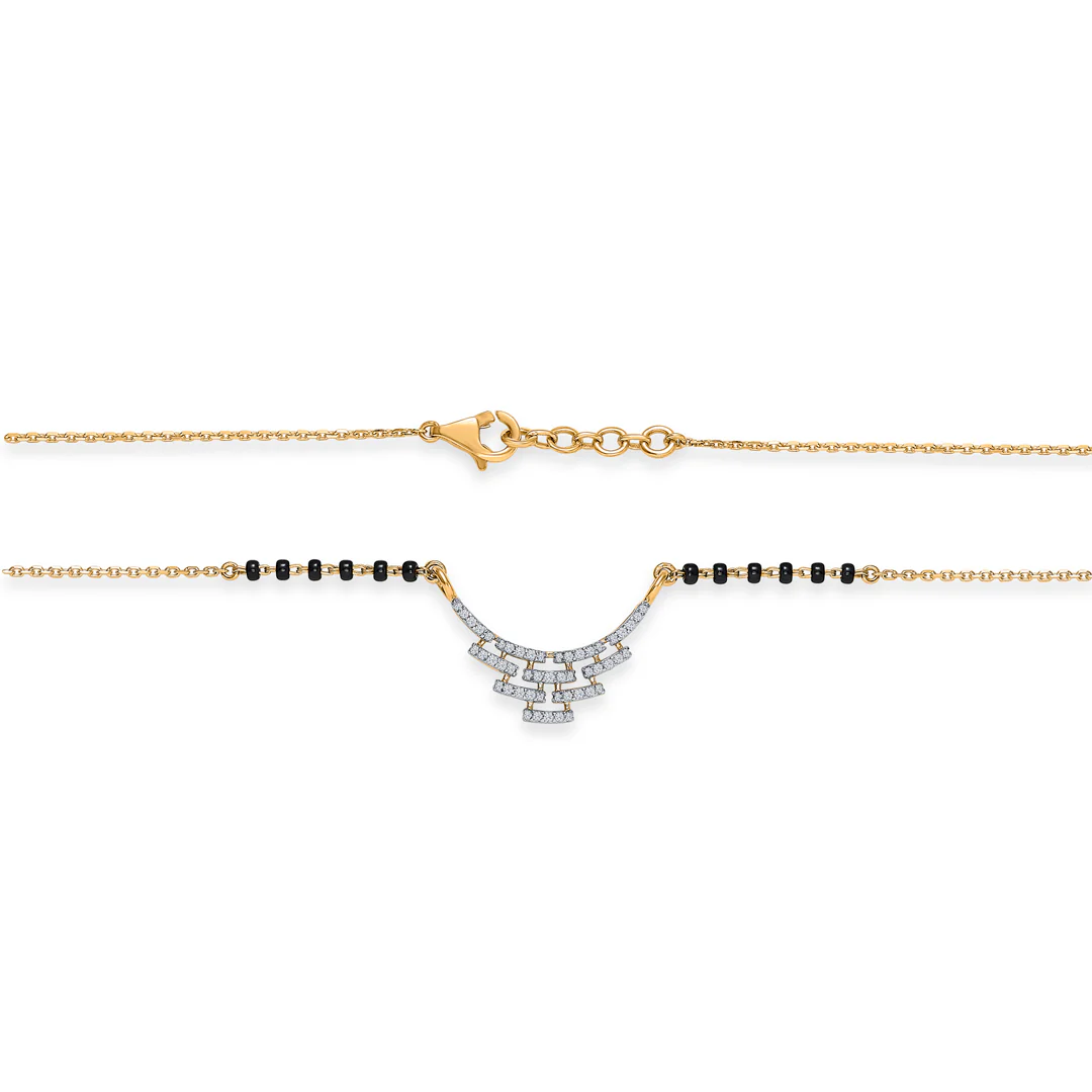 Classic Grace Gold & Diamond Modern Mangalsutra For Women - Image 4