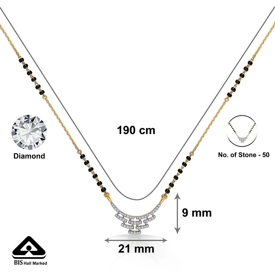 Classic Grace Gold & Diamond Modern Mangalsutra For Women - Image 5