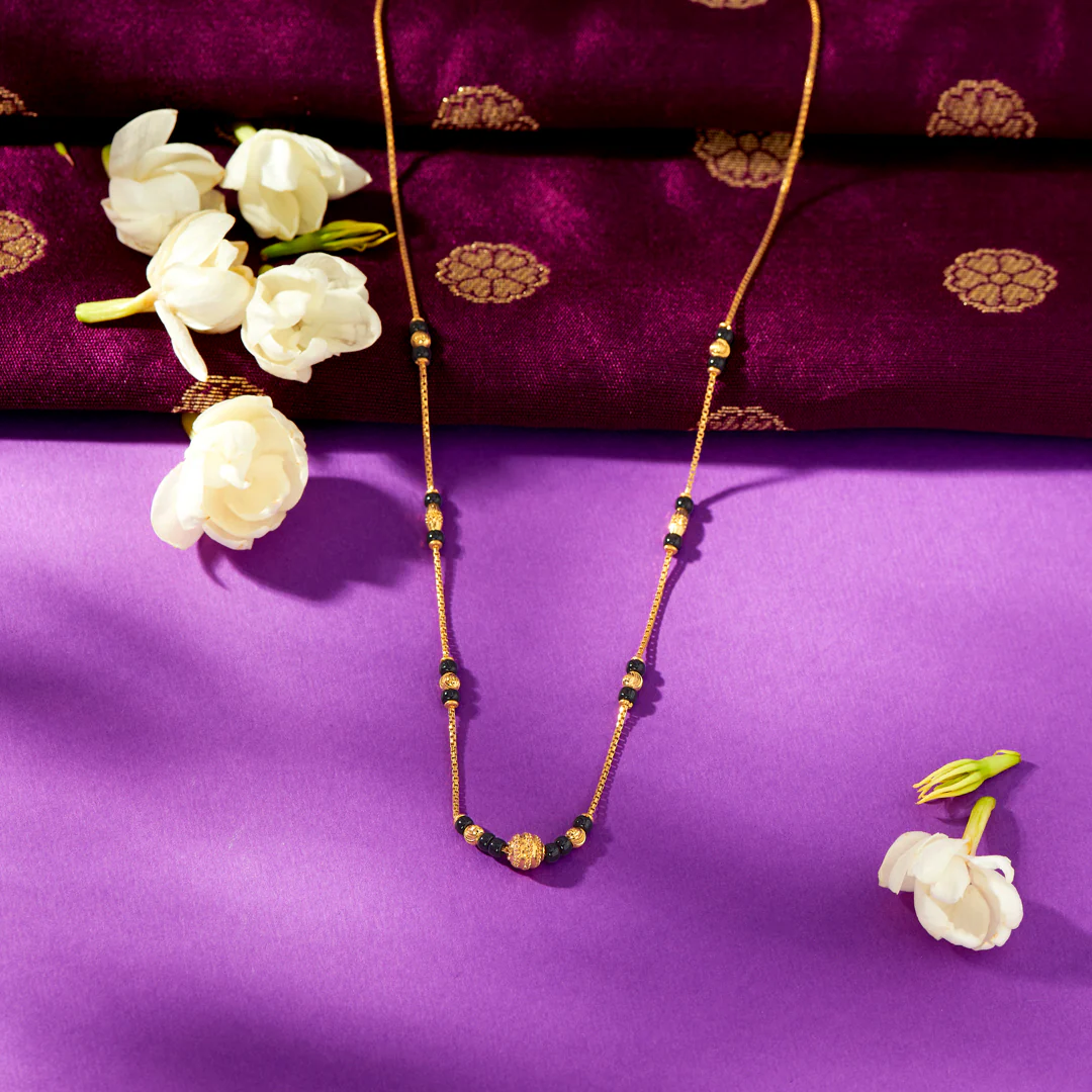 Classic Maniratna Yellow Gold Modern Mangalsutra For Women