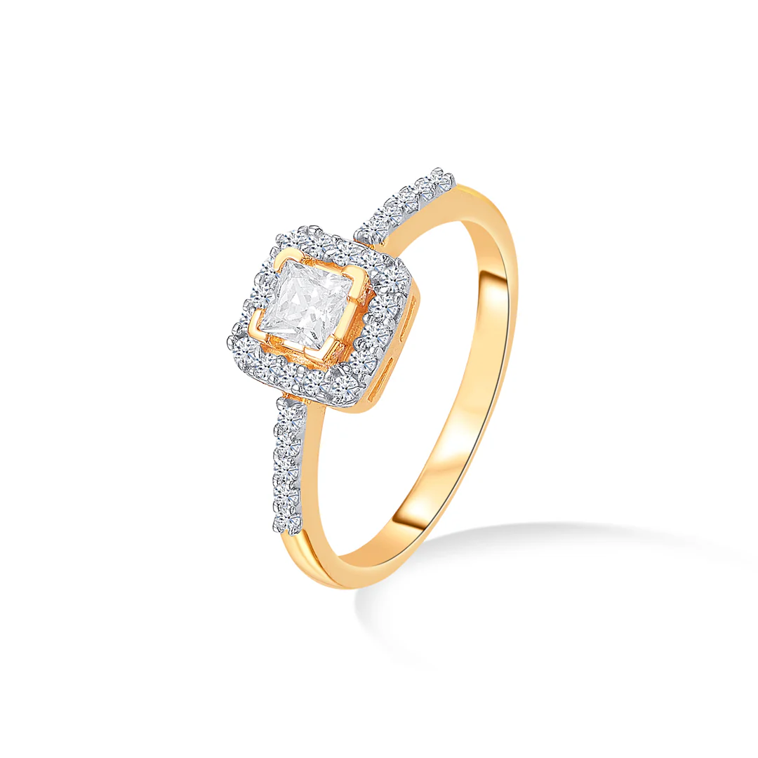 Classic Square Gold Engagement Ring For Women - Image 3
