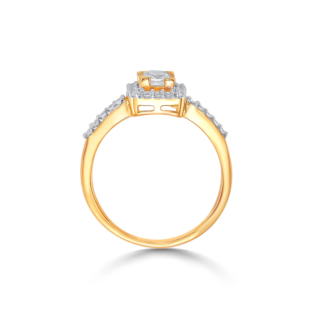 Classic Square Gold Engagement Ring For Women - Image 4