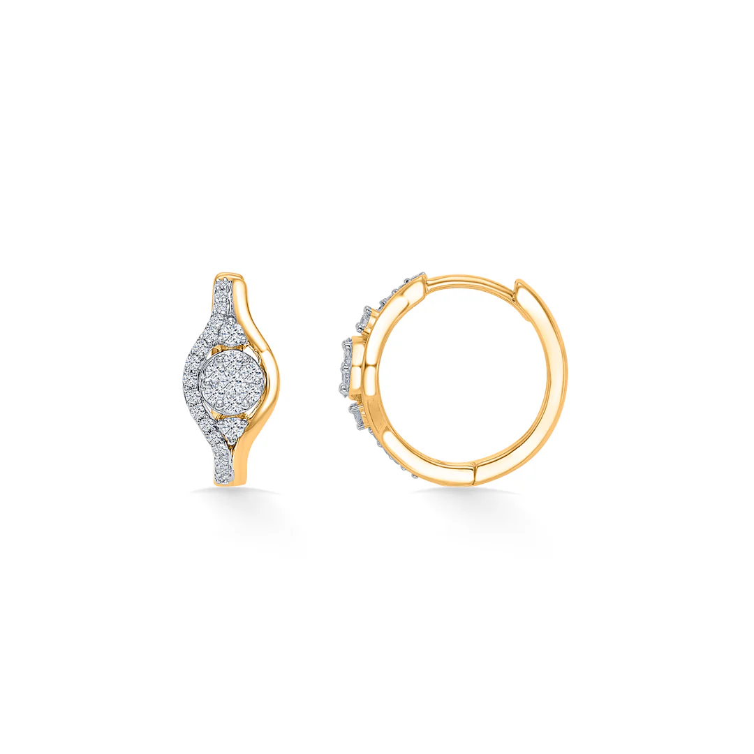 Clyra Arc Gold & Diamond Earring - Image 2