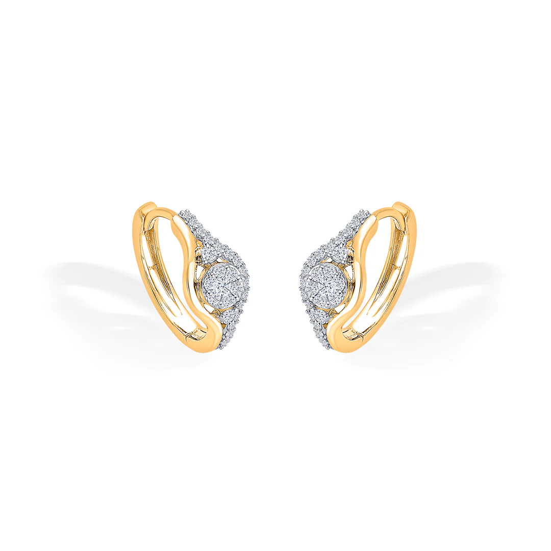Clyra Arc Gold & Diamond Earring - Image 3