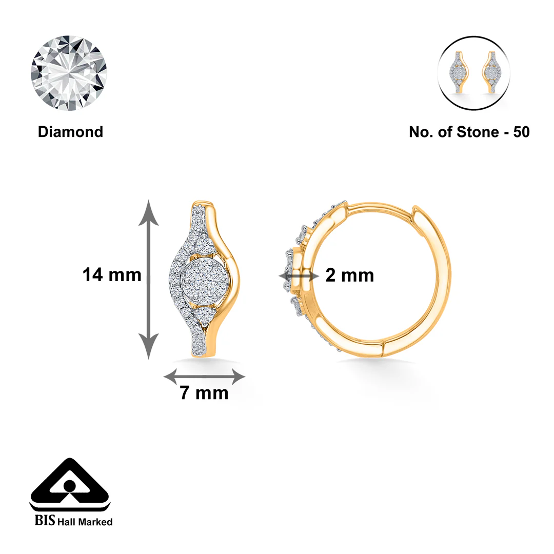Clyra Arc Gold & Diamond Earring - Image 4