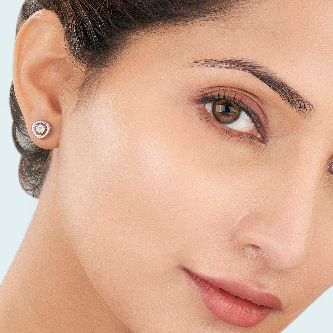Cosmic Spark Gold Stud Diamond Earring for Women - Image 2