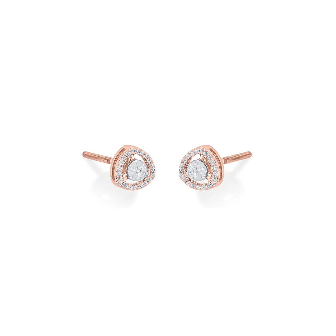Cosmic Spark Gold Stud Diamond Earring for Women - Image 3