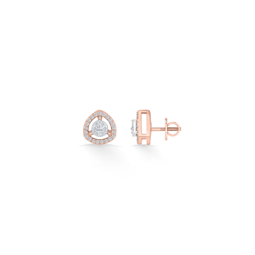 Cosmic Spark Gold Stud Diamond Earring for Women - Image 4