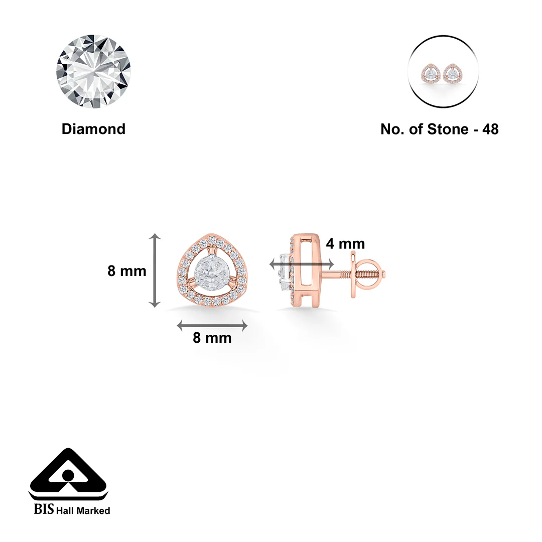 Cosmic Spark Gold Stud Diamond Earring for Women - Image 5