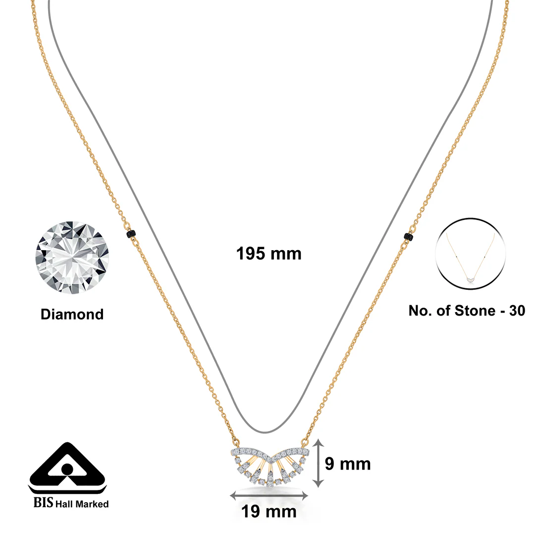 Crescent Delight Gold & Diamond Modern Mangalsutra for Women - Image 2