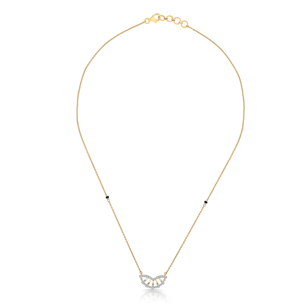 Crescent Delight Gold & Diamond Modern Mangalsutra for Women - Image 3