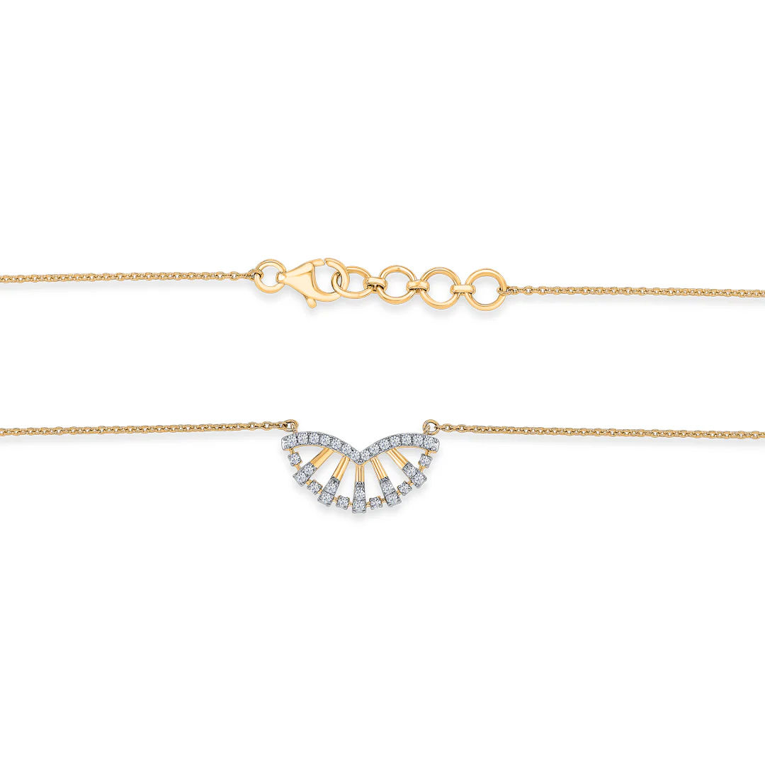 Crescent Delight Gold & Diamond Modern Mangalsutra for Women - Image 5