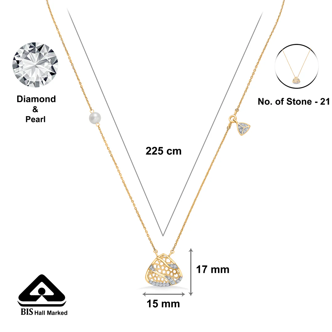Crescenza Charm Gold & Diamond Modern Necklace - Image 4